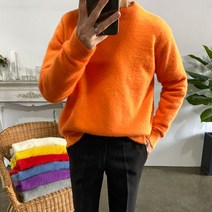 웨일즈 봄 가을 겨울 부들부들 소프트 캐시 앙고라 라운드 니트 7 Color 95~105