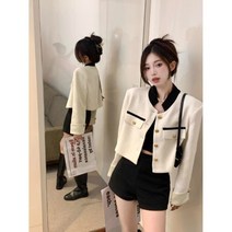여성을위한 재킷 초가을 프랑스 스타일 연예인 짧은 의류 라이트 럭셔리 탑 하이 엔드