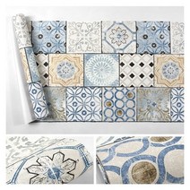 보헤미안 방수 모조 타일 지중해 TV 배경 동남아시아 태국, ca3113 프레쉬 블루