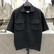 리버클래시 22S/S 블랙 양포켓 오버핏 반팔 카라 티셔츠 (LIS 41832)
