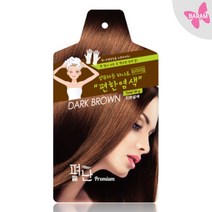 바람 BARAM ) 편한염색 간편 뿌리 흰머리 새치 펴난염색 샴푸염색약 한방염색약, 다크브라운, 1매