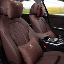 오토데코 벤츠 자동차 목쿠션 악세사리허리쿠션 등받이 사무실 의자용 벤츠용품, 벤츠 스웨이드 허리쿠션:모카(1개가격)