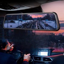 전자식룸미러 4K 모니터 360도 파노라마 스마트 블박, 검은색 패키지 6 듀얼 렌즈