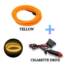 자동차 실내 인테리어 무드등 조명 자동차 인테리어 조명 LED 스트립 장식 화환 와이어 로프 튜브 라인 유, 18 yellow-c_01 1M