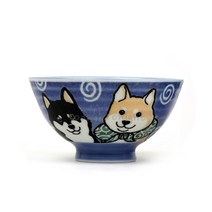 ★T&T★ 일본 도자기 시바견 공기 밥공기 음식점 그릇 가정용 신혼부부 한식 일식 식기 ★Q614LS★696I730, ★단일상품★