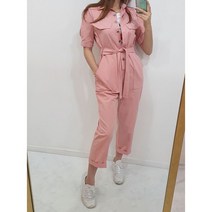 퍼프 소매 반팔 점프수트 2COLOR