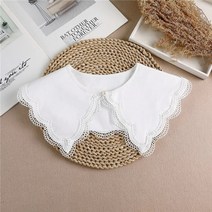 페이크 카라 넥 케이프 레이스 여름 나비 타이 목도리 흰색 가짜 칼라 여성용 이동식 랩