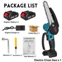 가정용 무선 전기톱 6인치 Makita 18V 배터리 사용 6 인치 전기톱 3000W 과일 나무 가지치기 정원 벌목 트, CHINA, 2 Battery Blue, 미국