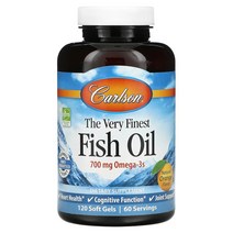 칼슨랩스 오메가3 피쉬오일 EPA DHA Fish Oil 오렌지 향 350 mg 소프트젤 캡슐 120정, CAR01641, 1개, 120개