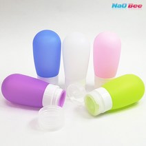 NaOBee 출장 여행시 간편하고 깔금한 80ml 실리콘 공병X4개, 화이트(2개), 랜덤(2개)