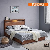 퍼스웰 북유럽풍 참죽원목 밀턴LED침대.서랍침대매트제외.슈퍼싱글TH_009, 없음