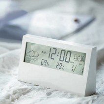 웰닷 디지털 투명LCD 온습도계 온도 시계 알람 요일 기능 날짜, 단품