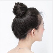 똥머리 가발 면접 승무원 머리 가채 곱창 당고머리, 2똥머리-다크브라운