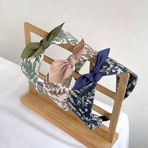 에스닉 잎새 3color 리본 반다나 헤어밴드 데일리 머리띠