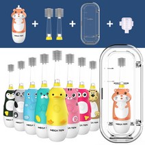 메가텐 전동칫솔 풀세트(바디+칫솔모 2p+헤드캡+케이스), 상어, 미디움(48개월 이상)