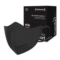 웰킵스 컴포트에어 보건용마스크 대형 KF94, 1개입, 30개, 모던블랙