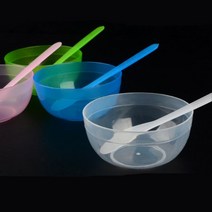 3개 미용팩재료 혼합 반죽 반투명 용기 세트 피지제거팩 모델링팩 가루팩 피부홈케어 팩보울, 녹색