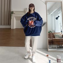 애플망고옷장 기모 여성 빅사이즈 프림 롱박스 맨투맨 겨울 큰 따뜻한 오버핏 박스 티셔츠 애플망고샵