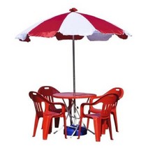 낚시 4인용 파라솔세트B(중-흰빨-받침별매) 야외 캠핑, 파랑