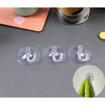유리 거울 욕실 반투명 흡착식 고리 후크 걸이 5P