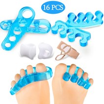 풋케어 16 PCS Toe Separators Toe Spacers Toe Spreaders Stretchers and Cushioned Toe Bandages for Men Wo