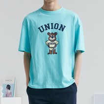 넛지어패럴 / 오버핏 유니온 프린팅 반팔티