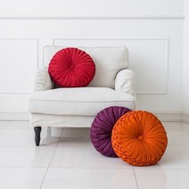 호박 쿠션 레드 원형 43