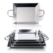 [쿠커스 판다] 스텐 삼중 사각 볶음팬 국내생산 / 클래드 3PLY 인덕션 IH 사각팬 전판 전팬 볶음판 철판 요리 (곱창 낙지 순대볶음) 국내생산 스테인레스, 1 [소소]