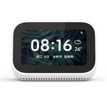 AI스피커 인공지능 스피커 Xiaomi 터치 스크린 스피커 블루투스 5.0 Kompatibel Tampilan 디지털 잼 알람, 01 White