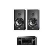 마란츠 M-CR612 + 폴크오디오 Reserve R200 분리형 하이파이 오디오 세트, SG, 블랙