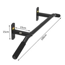 벽부착 벽걸이 풀업바 문틀 철봉 등운동 턱걸이 바, 블랙 일자