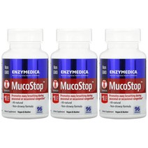 [3개] 엔자이메디카 뮤코스탑 효소 96베지캡슐 뮤코라제 환절기 글루코 아밀라아제 프로테아제 리파아제 펙티나아제 헤미 셀룰라아제 인베르타아제 Mucolase