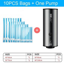 수비드 진공팩 2In 1 휴대용 공기 기계 미니 Inflator 압축기 펌프 여행 홈 저장 Food Ser Packer, 04 Jumbo Bag Set