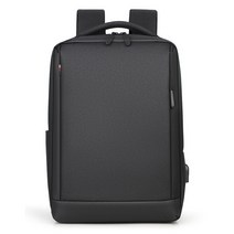 큐제이홈 USB 충전 노트북 백팩 여행용 가방, 블랙
