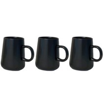 인블룸 모던 카페머그컵 450ml 3개, 블랙