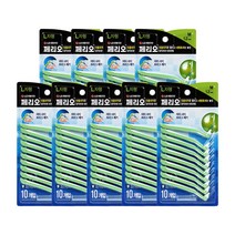 [24% 더 효과적인 프라그제거] 페리오 치간칫솔 L자형 1.2mm 10개입, 9개