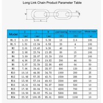 쇠사슬 체인 1 미터 304 스테인레스 스틸 1 2 8mm 직경 긴 링크 짧은 링크 리프팅 애완 동물 산업 용접 바인딩, 1.5mm-1미터