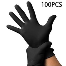 100Pack/150g 파우더 무료 블랙 니트릴 장갑 주방 가정용 청소 도구 정원/이발사/메이크업 일회용 방수 작, 01 100PCS_04 XL