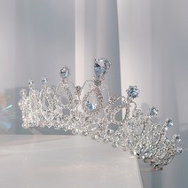 셀프웨딩 브라이덜샤워 파티 헤어 악세사리 소품 생일 파티 세트 웨딩티아라+생일축하띠set, 기본
