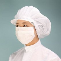 케이엠 위생모 방진모 크린룸 정전기 방지 후드 모자, 화이트S