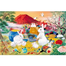 직소 퍼즐 성인 에포크 사 1500 피스 지그 소 개운 행복 토끼 스몰 피스 (50 × 75cm) 일본 직배송