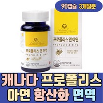 캐나다 프로폴리스 글루콘산 아연 항산화 면역 영양제 고용량 하루권장량 3중복합 3개월분 캔디 하루 데일리 맞춤 온가족 부모님 주부 분말 가루 추출물 환절기 겨울철 유아