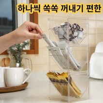 티백 스틱 커피 캡슐 보관함 정리함 적층식 수납 랙 탕비실 홈카페 인테리어 소품 2가지색상, 3개, 블랙
