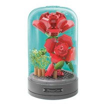 YO 20 오르골 작동블럭 블록 레드장미 미니블록 뮤직박스 블럭꽃 159피스