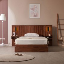 동서가구 이즈 로웰 LED 수납 호텔 침대, 멀바우, 01_슈퍼싱글(매트제외) ISG175