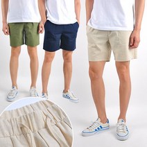 올진 FJSH102 허리밴딩 큰포켓 남자 린넨반바지