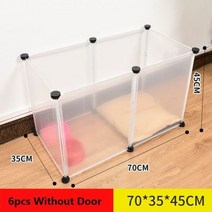 애완 동물 울타리 투명 DIY 야외 인클로저 애완동물 놀이 틀 토끼 기니피그 강아지 고양이 실행 개집 잠자는 방 재생 애완동물 울타리 놀이, 6pcs Without Door