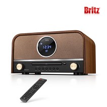 CD 플레이어형 블루투스 스피커 Britz T6800 Antique Audio, 우드브라운, BZ-T6800 우드 브라운