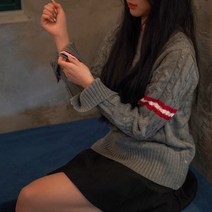 스트라이프 트위스트 여성 니트