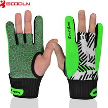 볼링장갑 볼리용품 볼링아대 Boodun 1 Pair Men Women Bowling Glove for Left Right Hand Anti-Skid Soft Sports Ball, [03] Green M